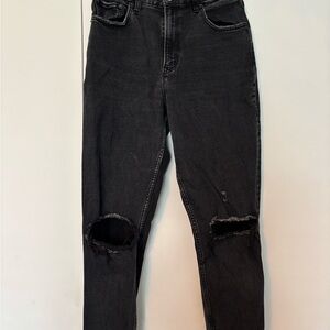 Abercrombie & Fitch Black Curve Love The Mom High Rise Jeans